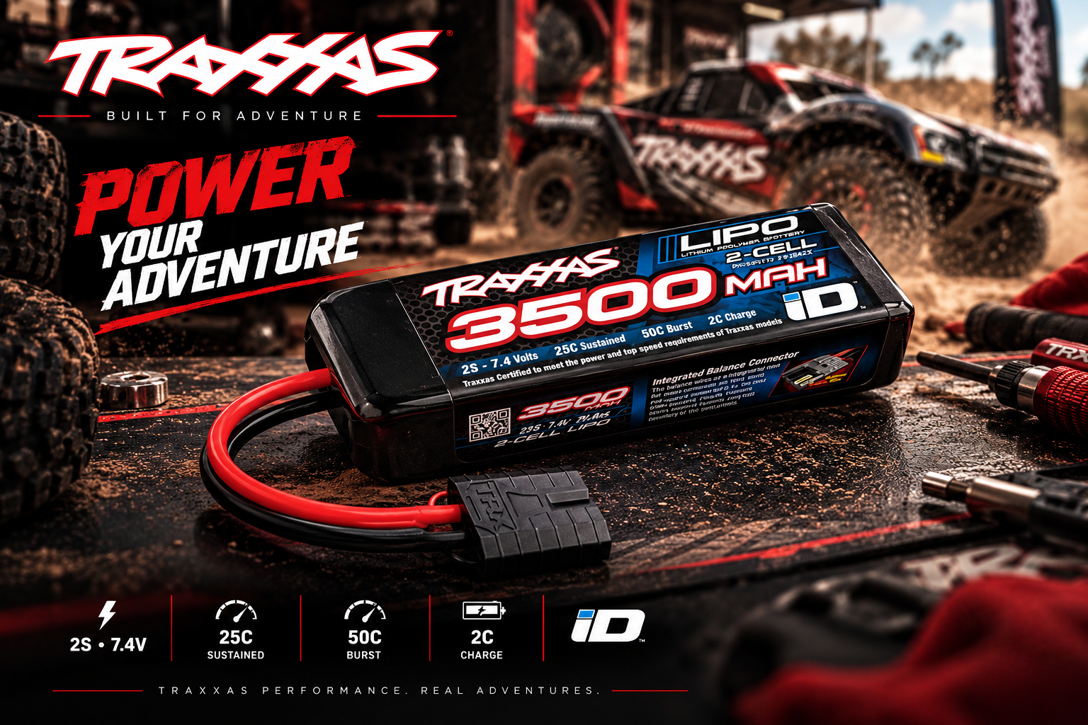 Bateria LiPo 3500mAh 7.4V 2-Cell 25C